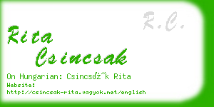 rita csincsak business card